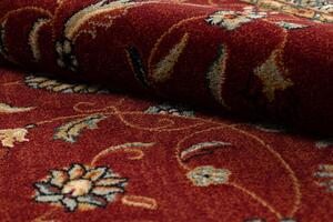 Vlnený koberec OMEGA ARIES Kvety rubínovo - červený