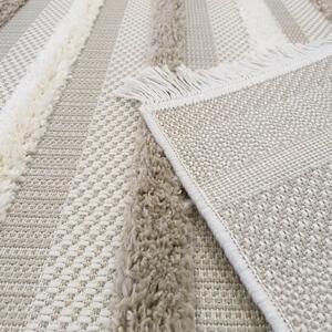 Béžový škandinávsky koberec s pruhovaný motívom Šírka: 120 cm | Dĺžka: 170 cm