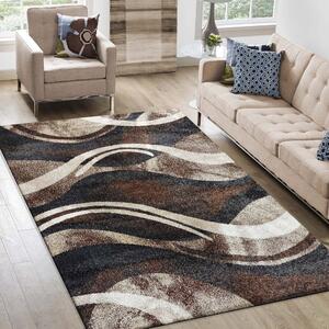 Originálny koberec s abstraktným vzorom v hnedej farbe Hnedá Šírka: 240 cm | Dĺžka: 330 cm