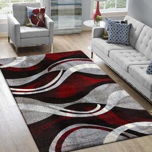 Červený vzorovaný koberec s jemným vlasom Šírka: 80 cm | Dĺžka: 150 cm