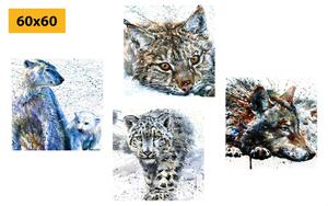 Set obrazov zvieratá v zaujímavom akvarelovom prevedení