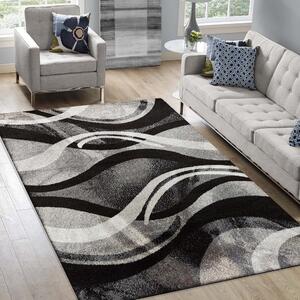 Kvalitný vzorovaný koberec sivej farby Šírka: 80 cm | Dĺžka: 150 cm