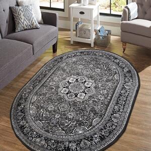 Exkluzívny oválny koberec v nadčasovej šedej farbe Sivá Šírka: 200 cm | Dĺžka: 300 cm