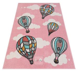 Detský koberec s balónmi v pastelovej ružovej farbe Ružová Šírka: 120 cm | Dĺžka: 160 cm