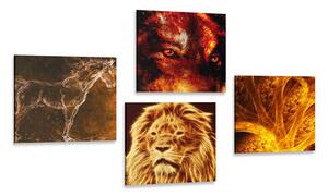 Set obrazov abstraktné zvieratá
