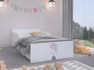 Úchvatná detská posteľ 180 x 90 cm s roztomilým zvieratkom Biela