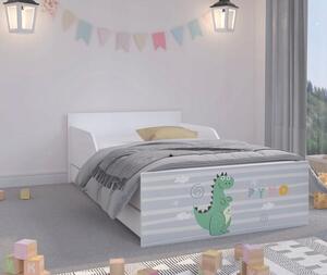 Úchvatná detská posteľ 180 x 90 cm s rozprávkovým dráčikom Biela