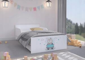 Rozkošná detská posteľ 180 x 90 cm s nádherným levíkom Biela