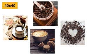 Set obrazov čaro kávy