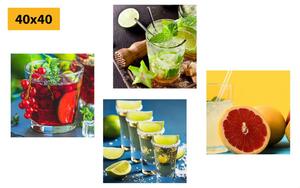 Set obrazov drinky v pestrých farbách