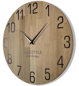 Luxusné drevené hodiny vo farbe dub 30 cm Hnedá