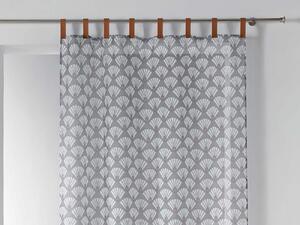 Úchvatná záclona 140 x 240 cm s originálnym zavesením na kožené putka Sivá