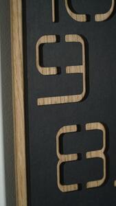 Dizajnové nástené hodiny v kombinácii dreva a čiernej farby 40 cm Čierna