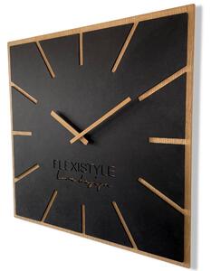 Štýlové drevené nástenné hodiny 60 cm Čierna