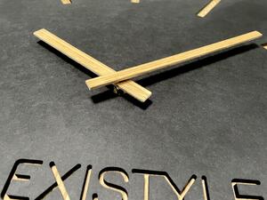 Štýlové drevené nástenné hodiny 60 cm Čierna