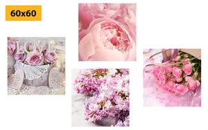 Set obrazov jemné zátišie kvetov