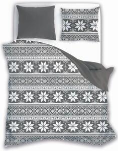 Krásne obojstranné bavlnené vianočné posteľné obliečky sivo biele Sivá