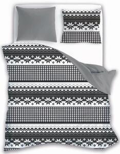 Dokonalé sivo biele obojstranné posteľné obliečky Sivá