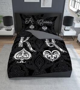 Kvalitné bavlnené posteľné obliečky King & Queen Čierna