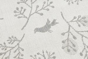 Koberec FLAT 48774/367 Listy Vtáci - krémovo sivý