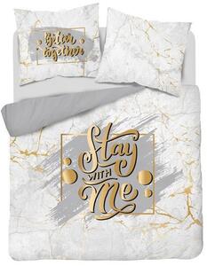 Luxusné bavlnené posteľné obliečky Stay with me Sivá