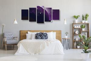 5-dielny obraz nádherná fialová abstrakcia
