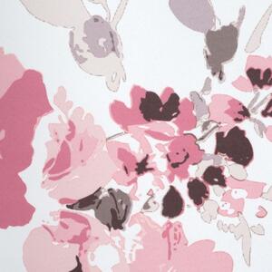 Bielo ružový zatemňujúcim efektov a motívom kvetov 140 x 250 cm Ružová