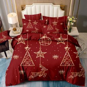 Očarujúce červené vianočné posteľné obliečky vianočné ozdoby Červená