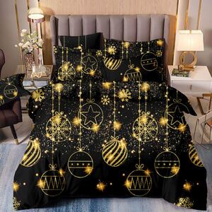 Luxusné čierné zlaté posteľné obliečky so zlatými ozdobami Čierna