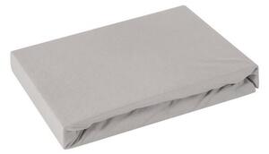Kvalitná svetlo sivá bavlnená napínacia plachta na posteľ Sivá