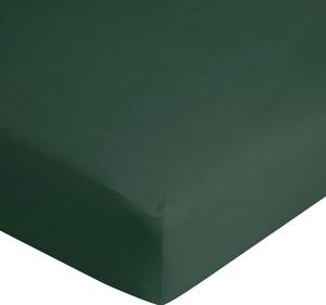 Bavlnená kvalitná tmavo zelená posteľná plachta Zelená
