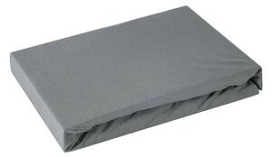 Tmavo sivá napínacia plachta na posteľ z kvalitnej bavlny Sivá