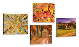 Set obrazov príroda v jesenných farbách
