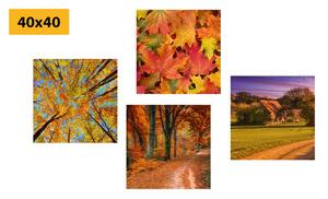 Set obrazov príroda v jesenných farbách