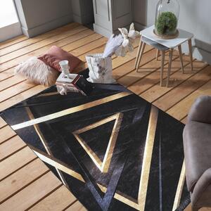 Štýlový koberec s geometrickým motívom Čierna Šírka: 80 cm | Dĺžka: 150 cm