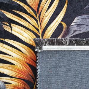 Moderný koberec s motívom lístia Čierna Šírka: 80 cm | Dĺžka: 150 cm
