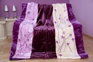 Luxusná fialová deka z akrylu so vzorom Fialová