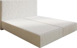 DELIFE Boxspring posteľ Dream-Well 180×200 cm bouclé bielo-krémová bez nôh