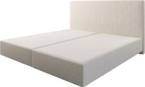 DELIFE Boxspring posteľ Dream-Well bouclé bielo-krémová 200×200 cm bez nôh
