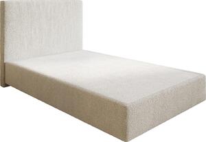 DELIFE Boxspring posteľ Dream-Well 120×200 cm bouclé bielo-krémová bez nôh