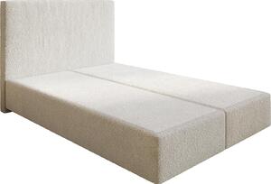DELIFE Boxspring posteľ Dream-Well 140×200 cm bouclé bielo-krémová bez nôh