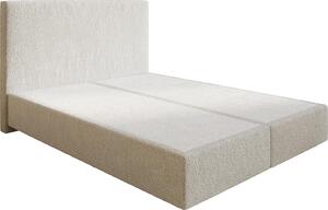DELIFE Boxspring posteľ Dream-Well 160×200 cm bouclé bielo-krémová (bez nôh)