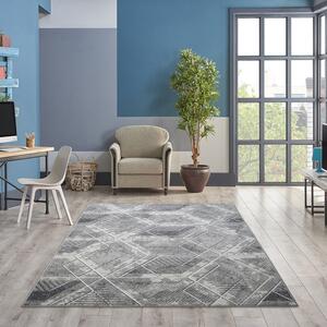Dizajnový koberec s geometrickým vzorom Sivá Šírka: 80 cm | Dĺžka: 150 cm