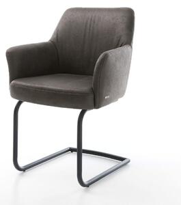 DELIFE Jedálenská stolička Xana-Flex s opierkami mikrovlákno antracit vintage jedálenská stolička okrúhla čierna vrecková pružina