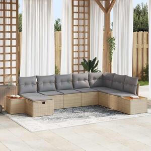 Maison Exclusive - Záhradná súprava s vankúšmi s úložným priestorom Béžová Poly-rattan