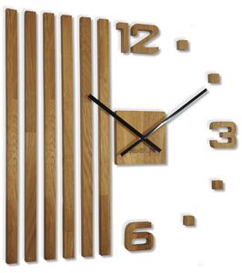 Unikátne drevené hodiny na stenu Hnedá