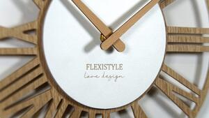 Jednoduché nástenné hodiny v drevenom dizajne Hnedá