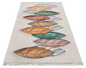 Protišmykový koberec s motívom listov Hnedá Šírka: 60 cm | Dĺžka: 100 cm