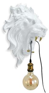 Biele nástenné svietidlo Lion Head