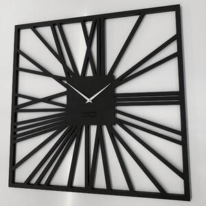 Fenomenálne hranaté hodiny v luxusnej čiernej farby 80 cm Čierna